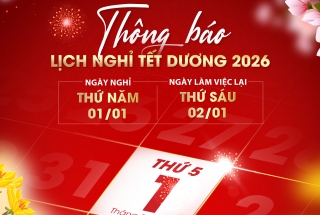 DUCANH BOND THÔNG BÁO LỊCH NGHỈ TẾT DƯƠNG LỊCH 2026